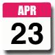calendar icon showing 23rd April