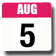 calendar icon showing 5th Aug