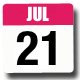 calendar icon showing 21st July