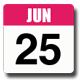 calendar icon showing 25th June