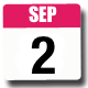 calendar icon showing 2nd Sept